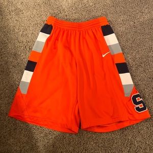 Nike Mens M Syracuse University Basketball Shorts Orange Game Style